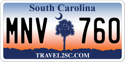 SC license plate MNV760
