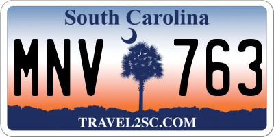 SC license plate MNV763