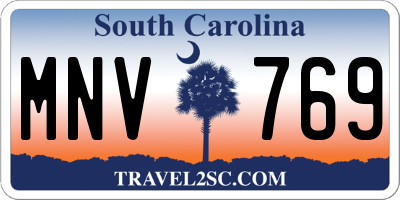 SC license plate MNV769