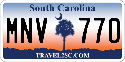 SC license plate MNV770