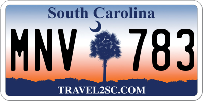 SC license plate MNV783