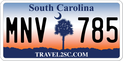 SC license plate MNV785
