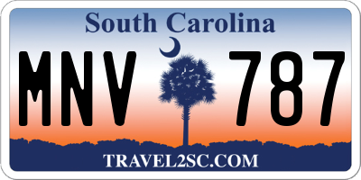 SC license plate MNV787