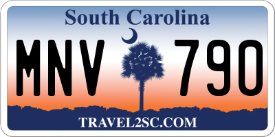 SC license plate MNV790