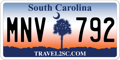 SC license plate MNV792