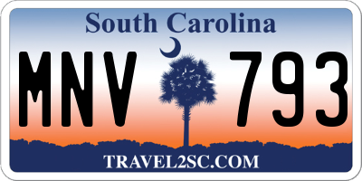 SC license plate MNV793