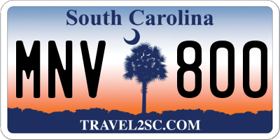 SC license plate MNV800