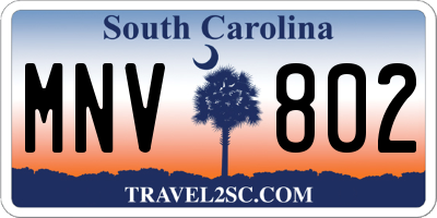 SC license plate MNV802