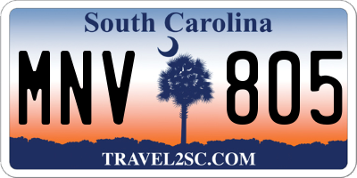 SC license plate MNV805