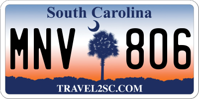 SC license plate MNV806