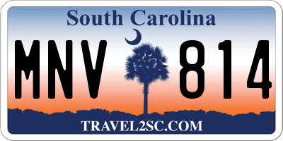 SC license plate MNV814
