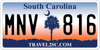 SC license plate MNV816