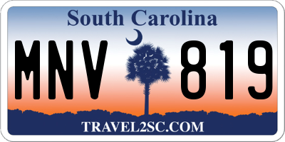 SC license plate MNV819