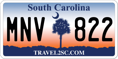 SC license plate MNV822
