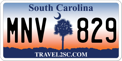 SC license plate MNV829