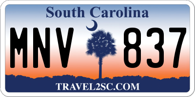 SC license plate MNV837