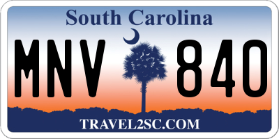 SC license plate MNV840
