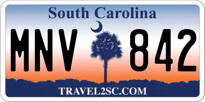 SC license plate MNV842