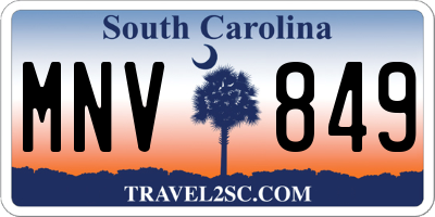 SC license plate MNV849
