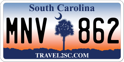 SC license plate MNV862