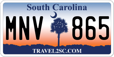 SC license plate MNV865