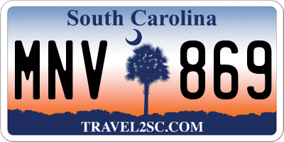 SC license plate MNV869