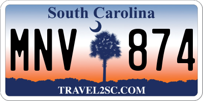 SC license plate MNV874