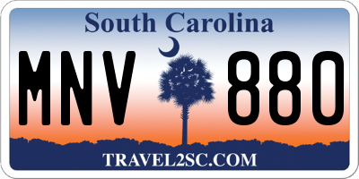 SC license plate MNV880