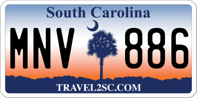 SC license plate MNV886