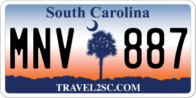 SC license plate MNV887