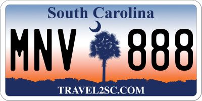 SC license plate MNV888