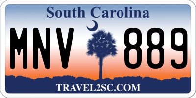 SC license plate MNV889