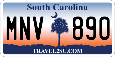 SC license plate MNV890