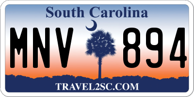 SC license plate MNV894