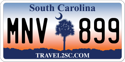 SC license plate MNV899