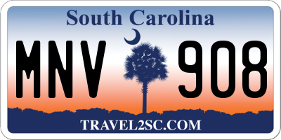 SC license plate MNV908