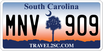 SC license plate MNV909