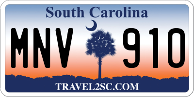 SC license plate MNV910