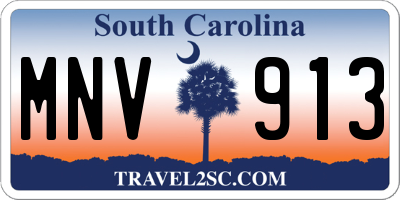 SC license plate MNV913
