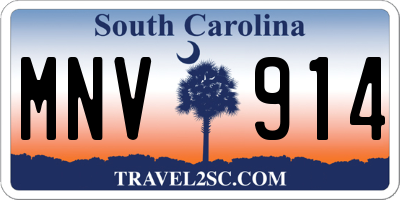 SC license plate MNV914