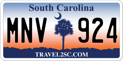 SC license plate MNV924