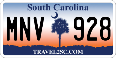 SC license plate MNV928