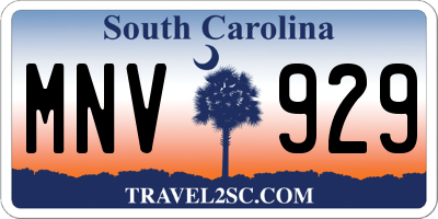 SC license plate MNV929