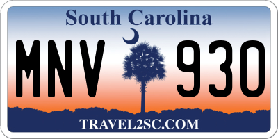SC license plate MNV930