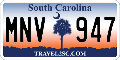 SC license plate MNV947