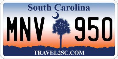 SC license plate MNV950