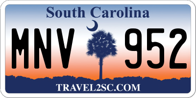 SC license plate MNV952