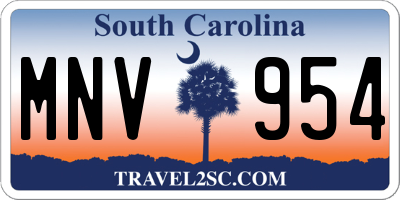 SC license plate MNV954