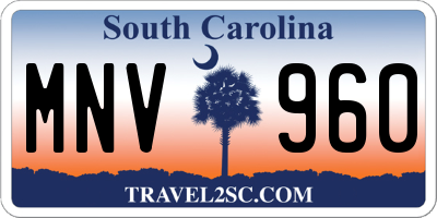 SC license plate MNV960