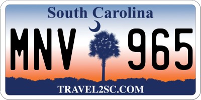 SC license plate MNV965
